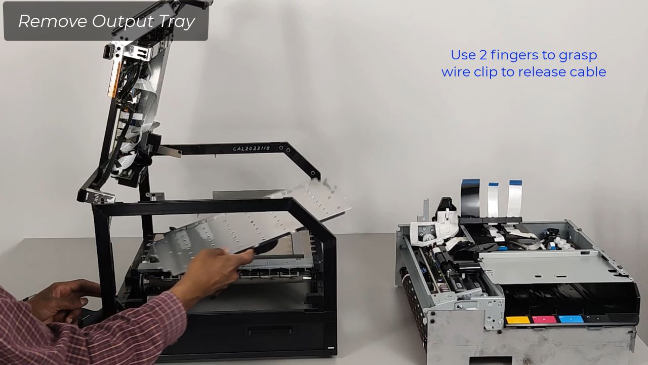 Replacing the Output Tray Replace Output Tray